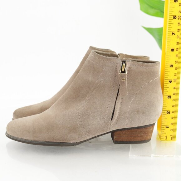 Blondo Womens Linda Boots Size 7 Waterproof Taupe Tan Suede Booties Block Heel - Picture 5 of 16